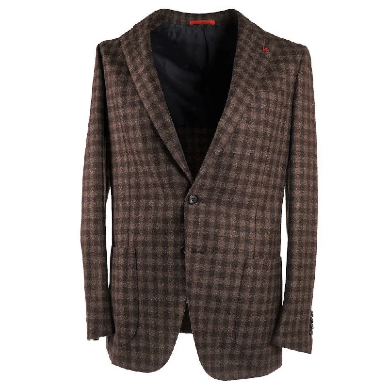 Isaia Tonal Check Boucle Wool Sport Coat Relaxed Men's Australian 