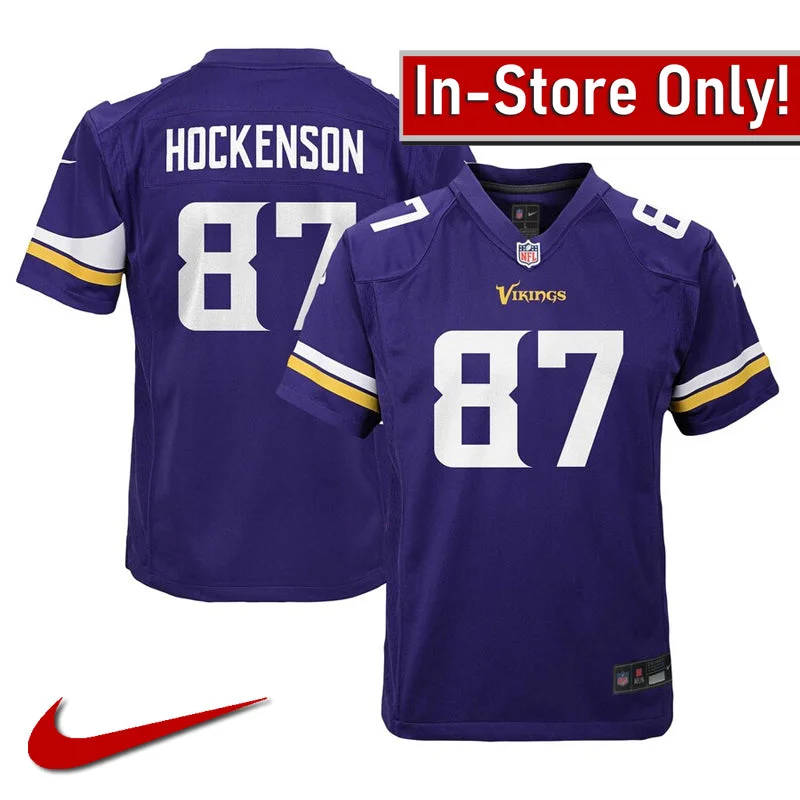 AVAILABLE IN-STORE ONLY! T.J. Hockenson Youth Minnesota Vikings Purple Nike Game Jersey Dapper Men's 1920S