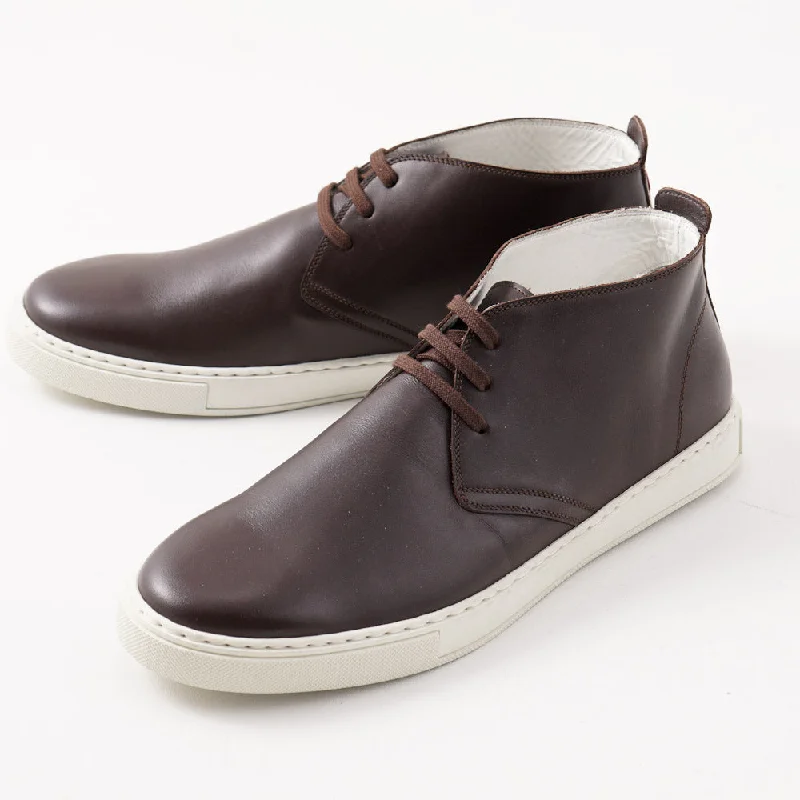 Kiton Chukka Sneaker in Chocolate Calf Leather Relaxed Men's Beach