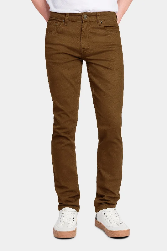 Men's Essential Skinny Fit Colored Jeans (Mocha) Confident Men's High