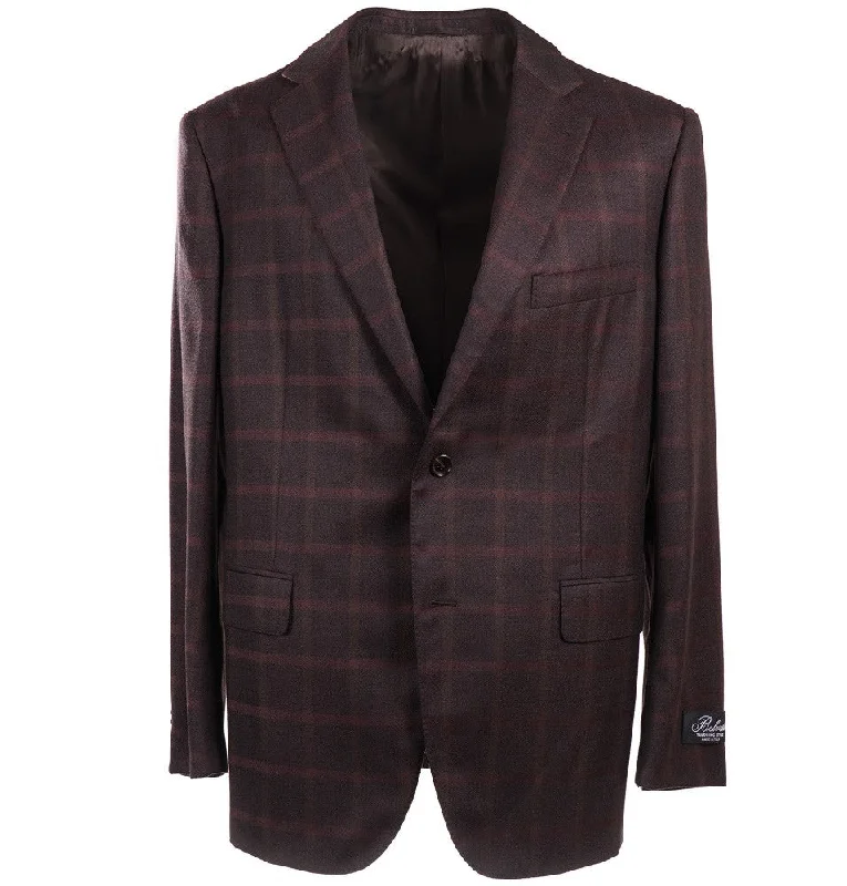 Belvest Burgundy Check Wool Sport Coat Sharp Men's Italian