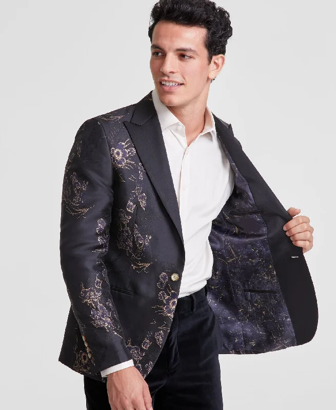 Metallic Floral Jacquard Sport Coat Gym