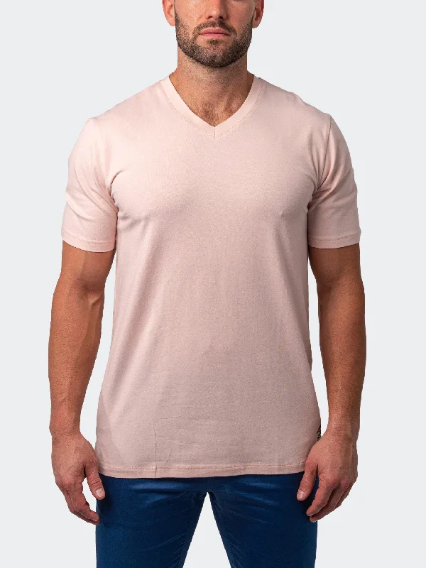 Maceoo Stretch Short-Sleeve Tshirts | V-Neck VivaldiCoreLight Pink Youthful Men's Pop