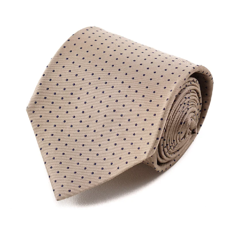 Isaia Gold and Navy Dot Pattern Tie Edgy Men's Punk