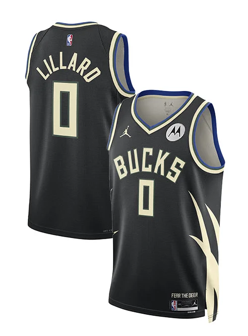 Jordan 2022 Statement Edition Damian Lillard Milwaukee Bucks Swingman Jersey Sharp Men's Italian