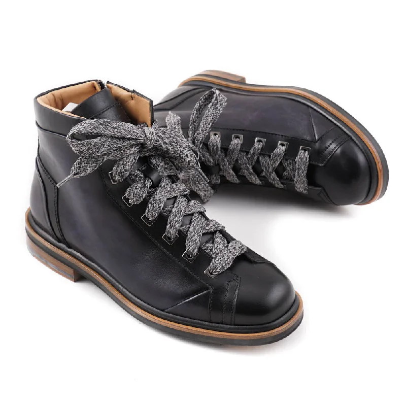 Santoni Hiking Boots in Navy Blue Stylish Men's Neon