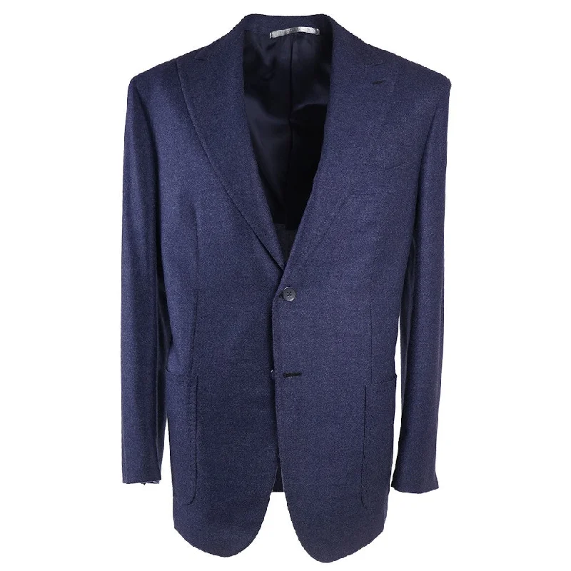 Mauro Blasi Blue Flannel Wool Suit Artistic Men's Hand