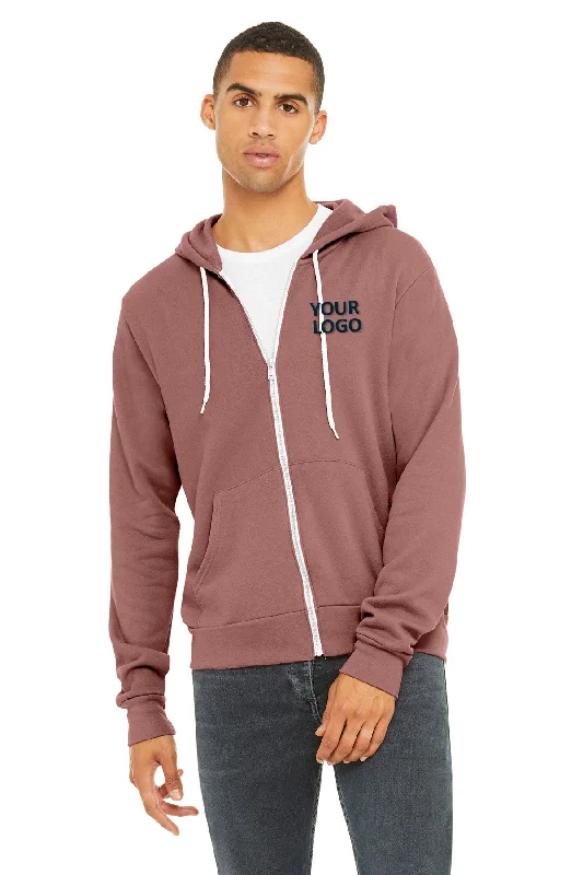 Bella Canvas Unisex Fleece Full-Zip Hoodie, Mauve Vacation