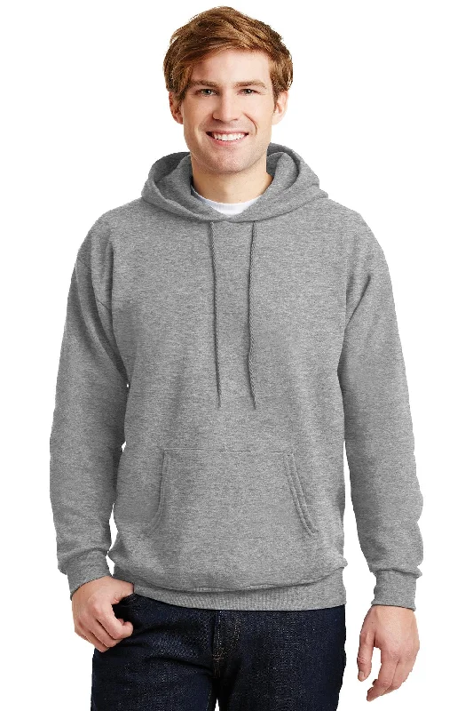 Hanes Ecosmart Pullover Hooded Sweatshirt P170 Light Steel Dynamic Men's Moto