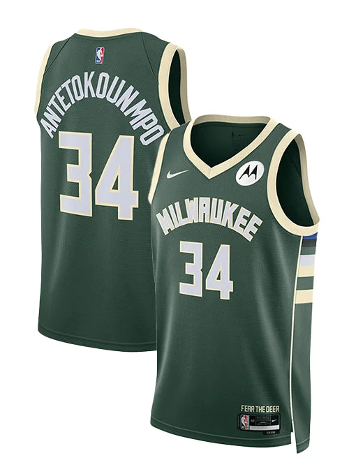 Nike 2022 Icon Edition Giannis Antetokounmpo Milwaukee Bucks Swingman Jersey Dynamic Men's High