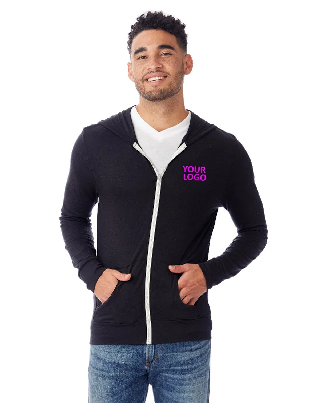 Alternative Eco-Jersey Zip Hoodie,  Eco True Black Laid