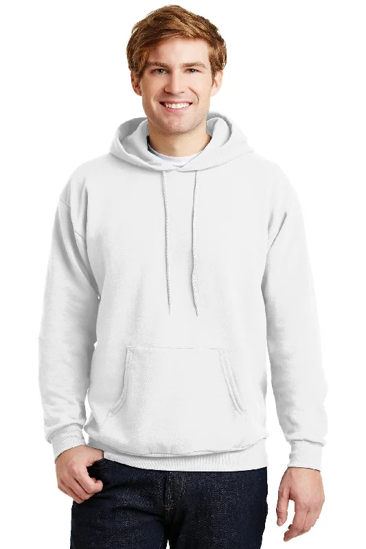 Hanes Ecosmart Pullover Hooded Sweatshirt P170 White Cozy Men's Winter