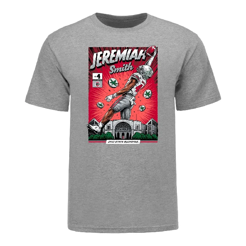 Youth Ohio State Buckeyes #4 Jeremiah Smith NIL Comic T-Shirt Classic Men's Pin