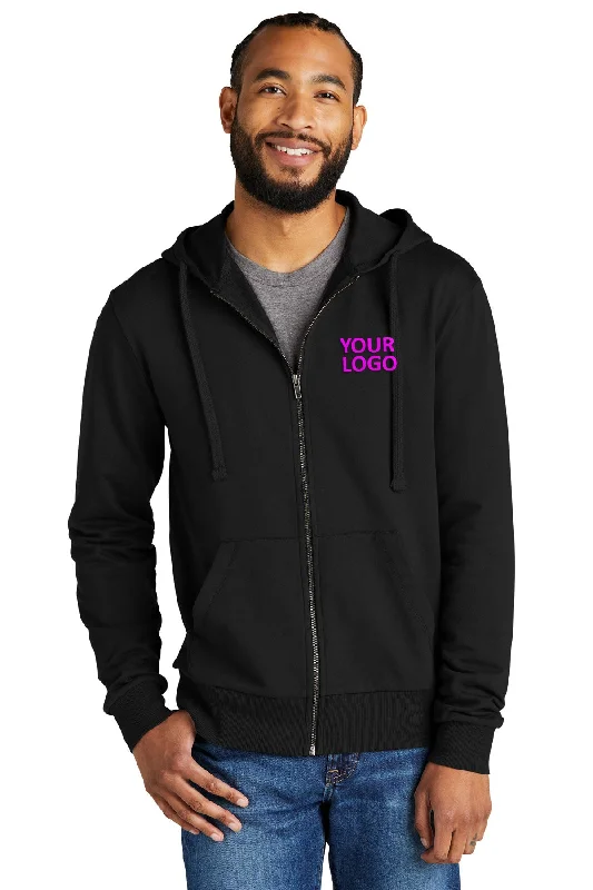 Allmade Unisex Organic French Terry Full-Zip Hoodie, Deep Black Elegant Men's Cashmere