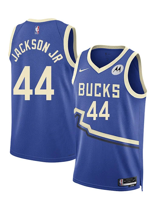 Nike 2024-25 City Edition Andre Jackson Jr. Milwaukee Bucks Swingman Jersey Polished Men's Silk