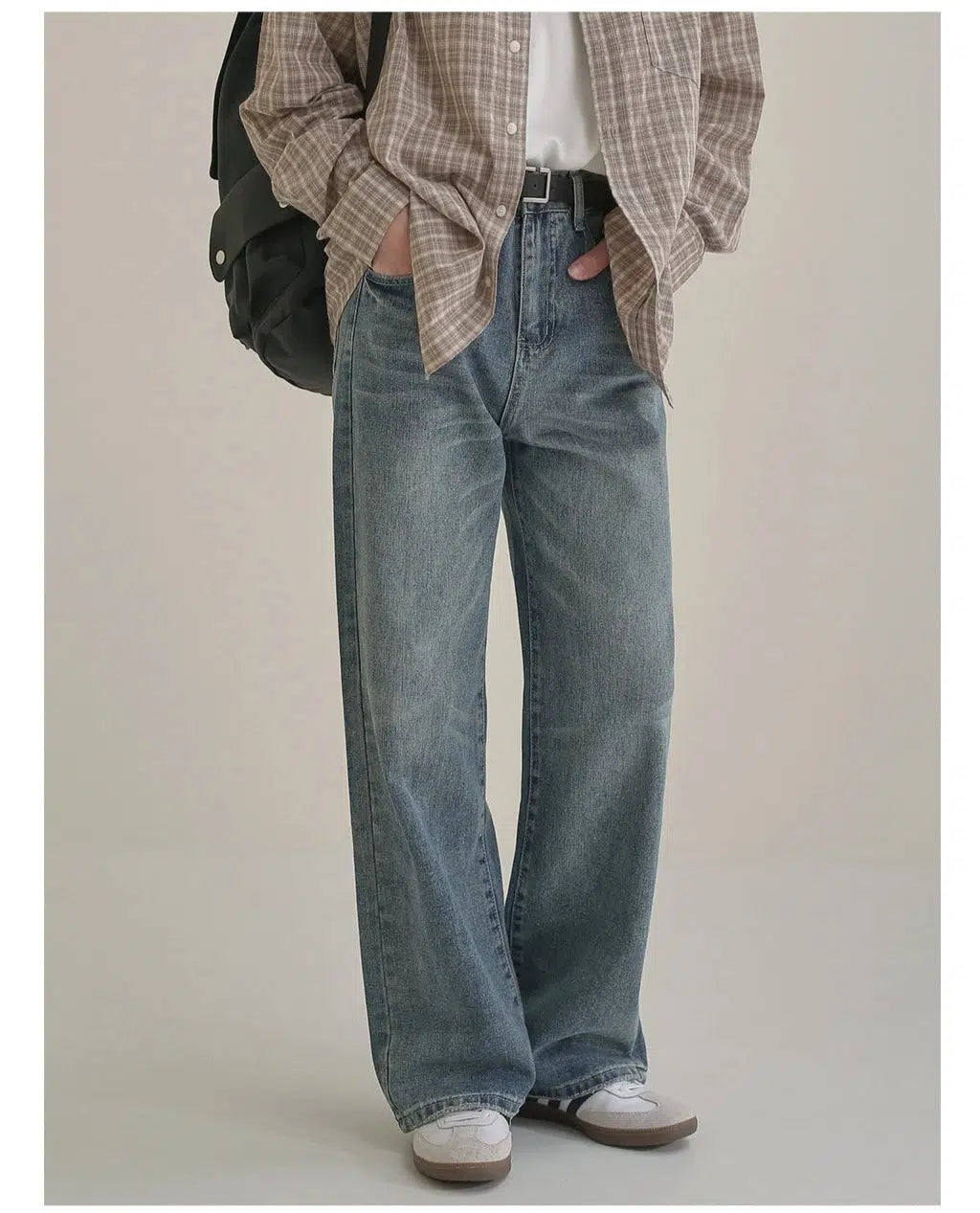 Straight-leg Light Blue Jeans Traditional Men's Country