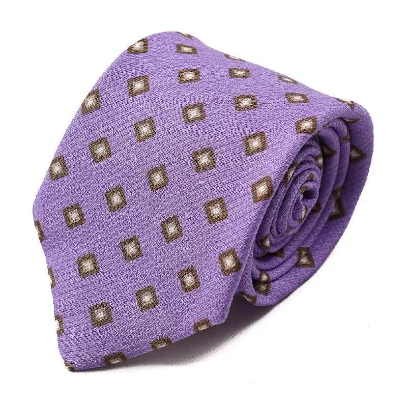 Isaia 7-Fold Lavender Jacquard Tie Casual Men's Loose