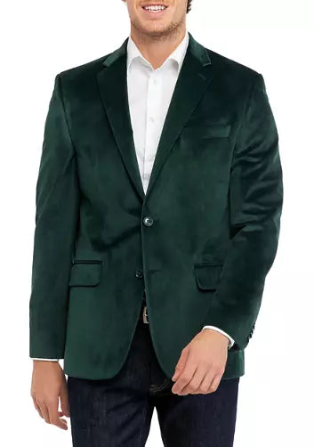 Green Velvet Sport Coat Athletic Men's High