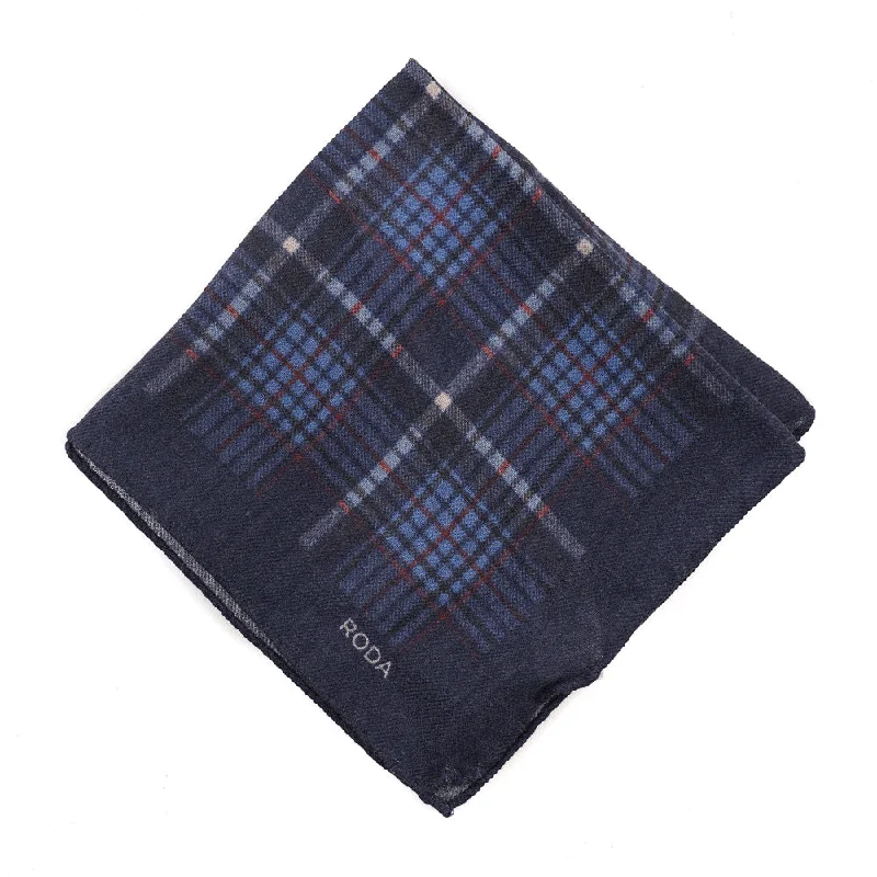 Roda Layered Check Print Wool Pocket Square Tough Men's Tactical