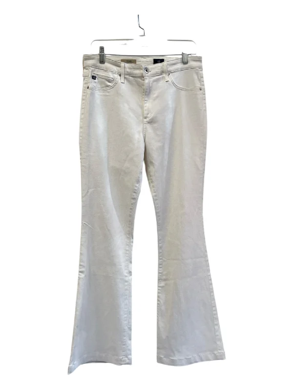 Adriano Goldschmied Size 31 Winter White Cotton Blend Wide Leg High Rise Jeans Modern Men's 