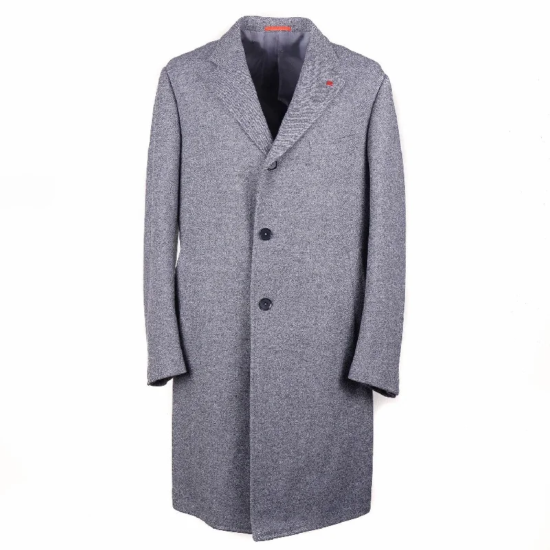 Isaia Gray Wool and Cashmere Overcoat Adventure