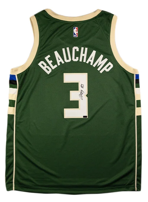 Signed Nike Icon Edition Marjon Beauchamp Milwaukee Bucks Swingman Jersey Athletic Men's Compression