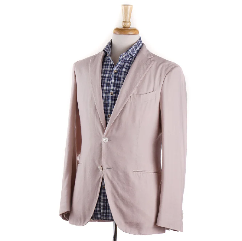 Boglioli Cashmere Sport Coat in Sand Pink Herringbone Sporty Men's Athleisure 