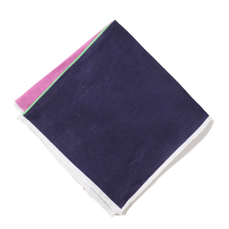 Roda Printed Linen Pocket Square Laid