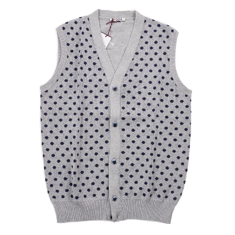 Roda Patterned Cardigan Sweater Vest Classic Men's Pin