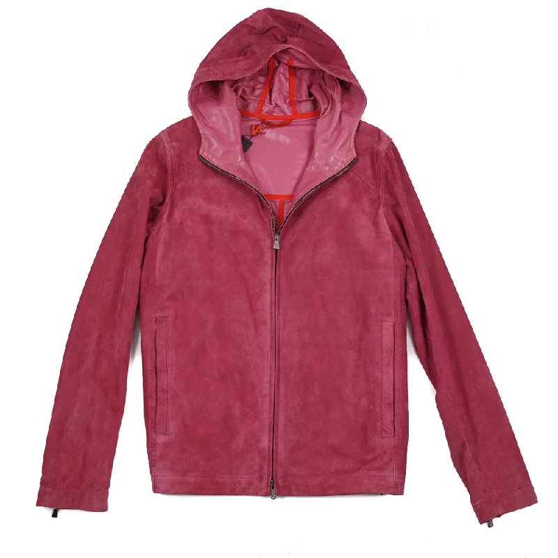 Isaia Hooded Suede Jacket Tailored