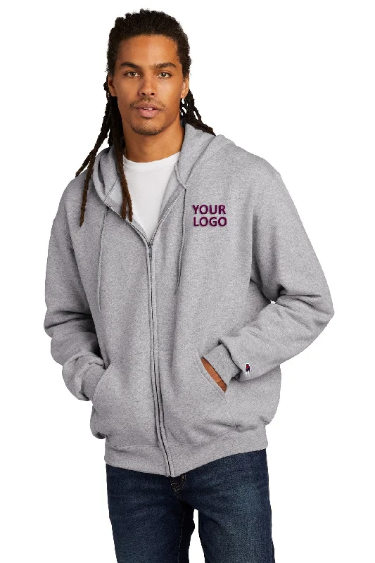 Champion Eco Fleece Full-Zip Hoodie, Light Steel Preppy Men's College