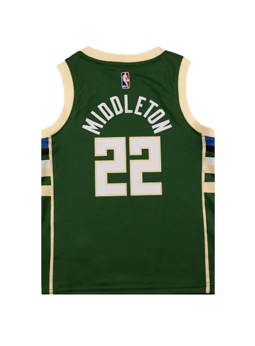 Juvenile Outerstuff Icon Khris Middleton Milwaukee Bucks Replica Jersey Modern Men's Geometric