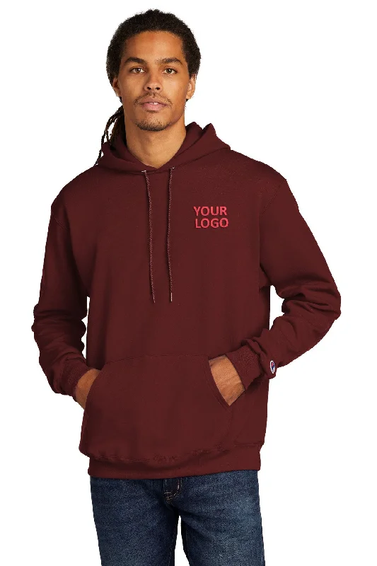 Champion Eco Fleece Pullover Hoodie, Maroon Earthy Men's Sustainable 