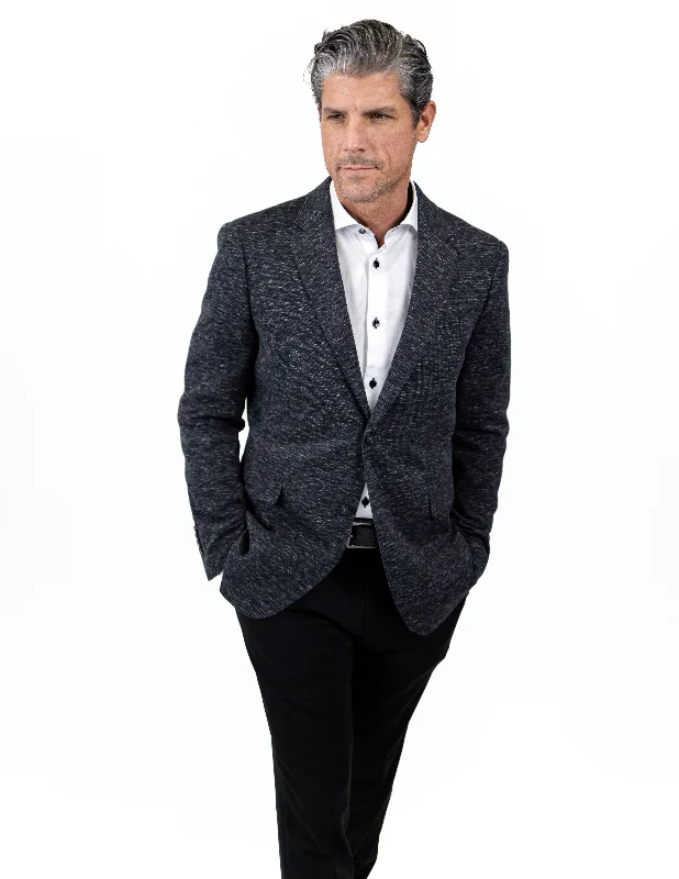 Weston Grey Cotton Knit Blazer Refined Men's European