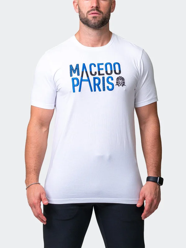 Maceoo Stretch Short-Sleeve Athletic Wear | Tee Colossal White Dapper Men's Bow