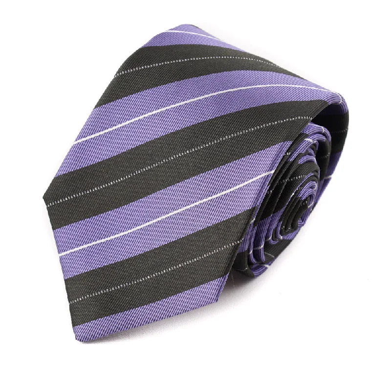 Isaia Lavender and Olive Striped Tie Gym