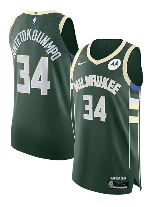 Nike 2022 Icon Edition Giannis Antetokounmpo Milwaukee Bucks Authentic Jersey Relaxed Men's Beach