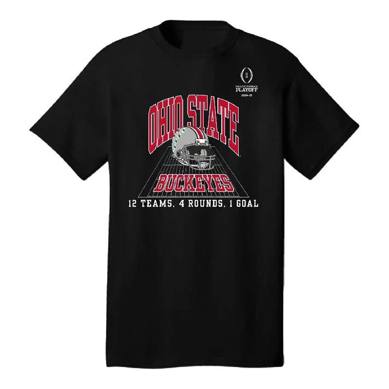 Ohio State Buckeyes College Football Playoff 12 Teams, 4 Rounds, 1 Goal T-Shirt British Gentleman Style