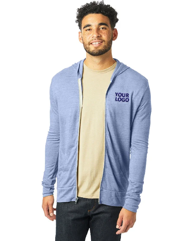 Alternative Eco-Jersey Zip Hoodie,  Eco Pacific Blue Tailored