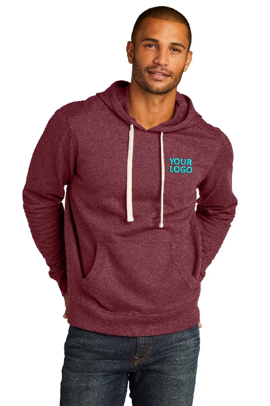 District Re-Fleece Hoodies, Maroon Heather Casual Men's Loose