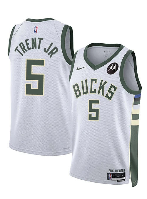 Nike 2022 Association Edition Gary Trent Jr. Milwaukee Bucks Swingman Jersey Artistic Men's Hand