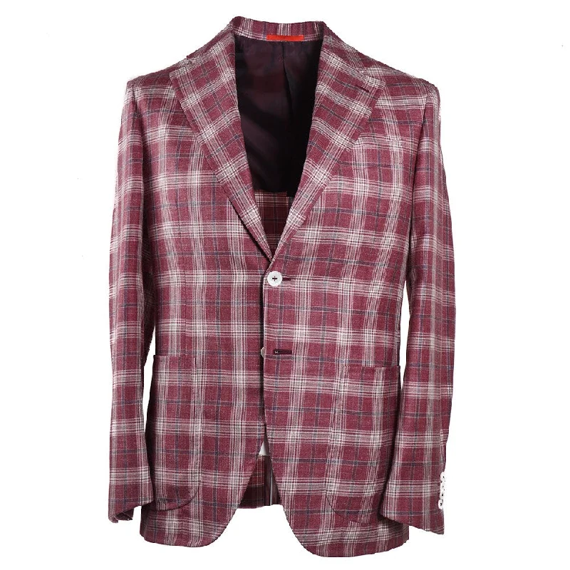 Isaia Berry Check 'Summer Delain' Sport Coat Polished Men's Silk