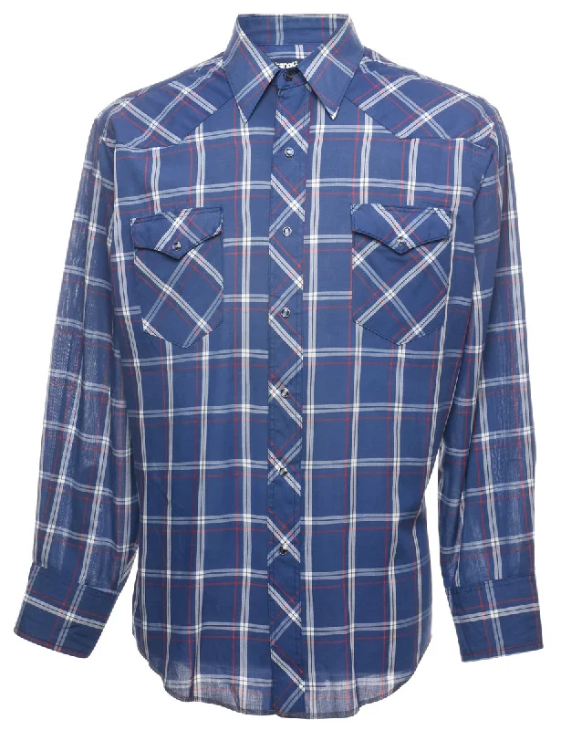 Blue & Red Wrangler Checked Shirt - L Artistic Men's Avant