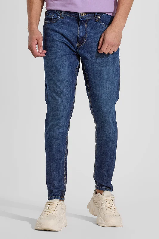 Blue Skinny Fit Jeans British Gentleman Style