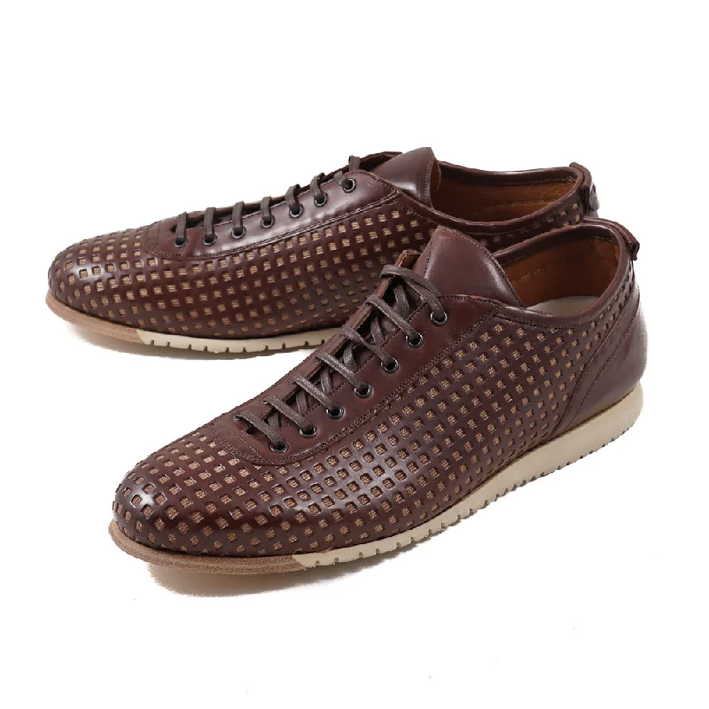 Franceschetti Punched Leather Sneakers Modern Men's Tech