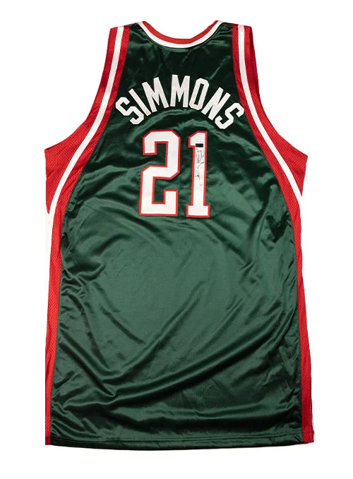 Signed Road 2006-08 Bobby Simmons Milwaukee Bucks Authentic Jersey Traditional Men's Wool