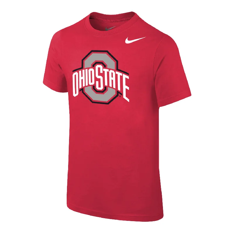 Youth Ohio State Buckeyes Nike Primary Logo Scarlet T-Shirt Minimalist Men's Casual 