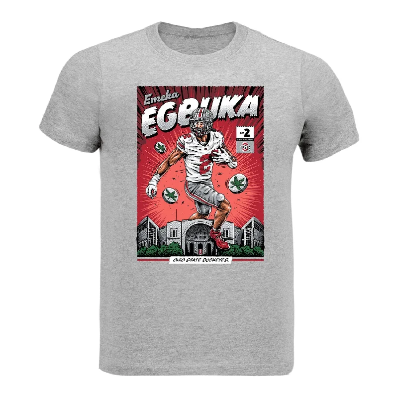 Youth Ohio State Buckeyes #2 Emeka Egbuka NIL Comic T-Shirt Classic Men's Pin