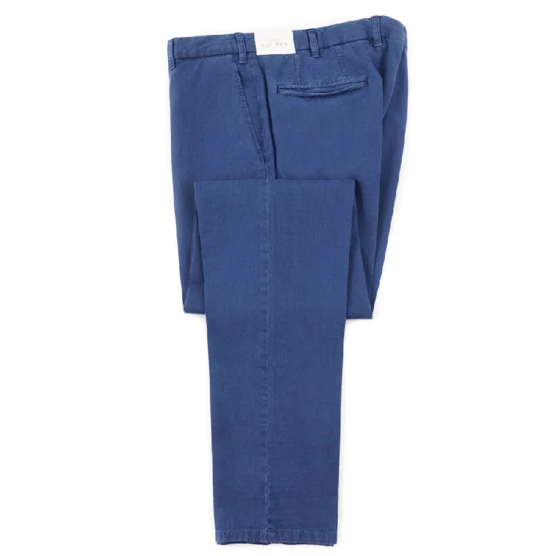 L.B.M. 1911 Blue Jacquard Cotton Pants Streetwear Style