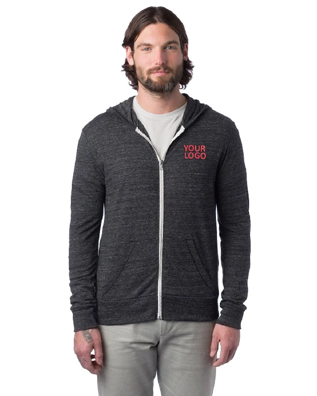 Alternative Eco-Jersey Zip Hoodie,  Eco Black Earthy Men's Sustainable 